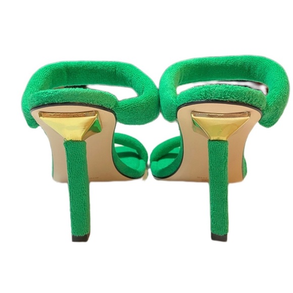 GOOD AMERICAN 🔺JUST REDUCED🔺KELLY GREEN TERRY CLOTH SANDAL 8.5 M - Picture 9 of 14